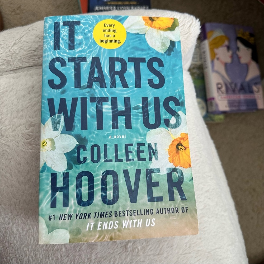 It Starts With Us by Colleen Hoover - Teal Floral Paperback